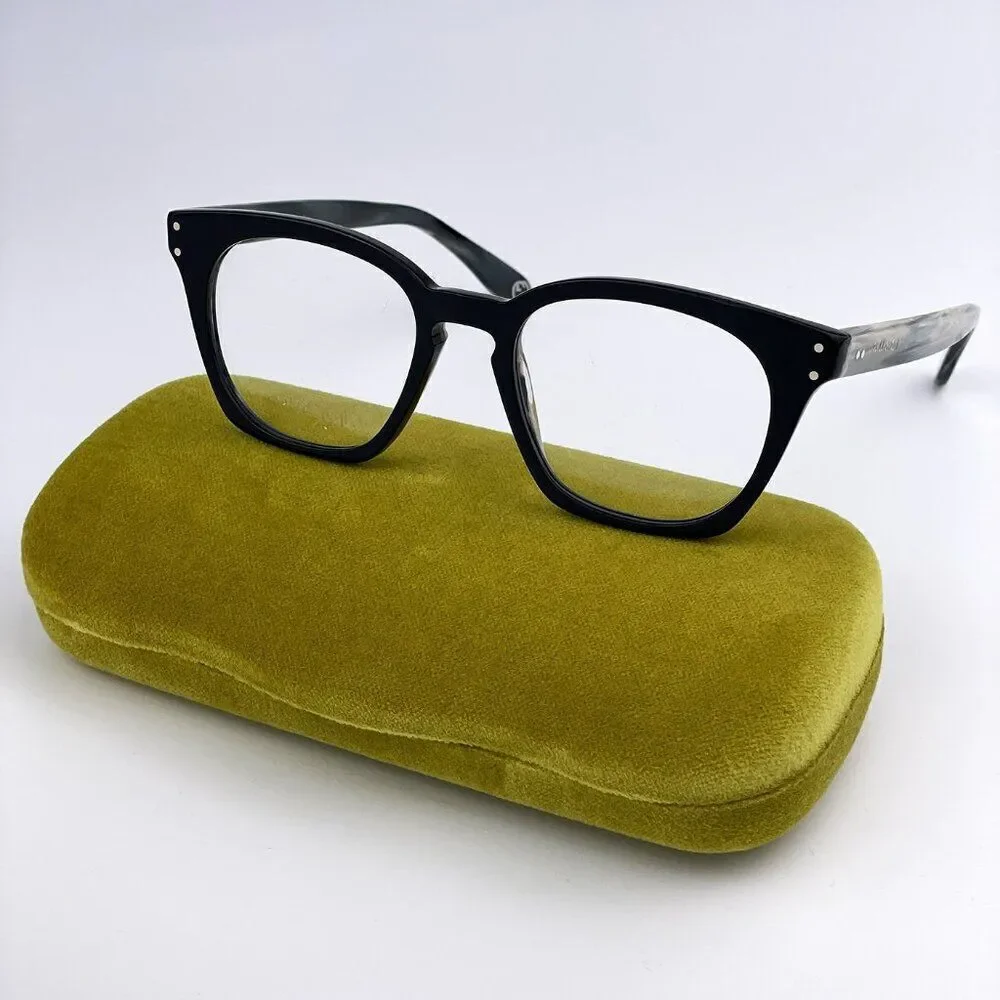 SALE! NEW GUCCI LOGO GG0572O 009 Black Grey Demo Square Unisex Eyeglasses